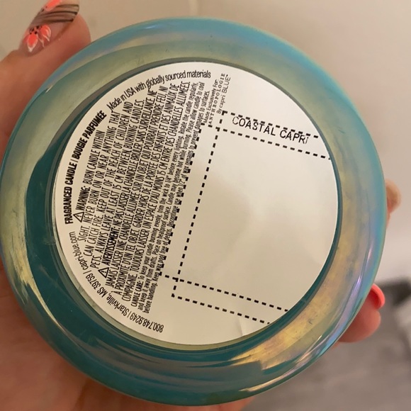 ✨CAPRIBLUEMINICOASTALSEASTONE GLASSJARCANDLE✨ - Picture 2 of 3